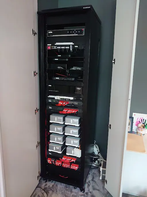 Full server and network cabinet setup